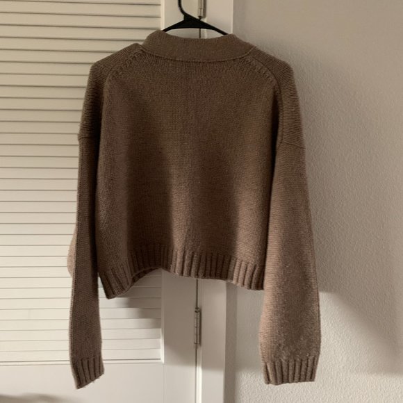 BLOGGER FAV ZARA Women Pockets Chunky Sweater Cardigan 6873/007, Tan, Size L - Picture 3 of 8